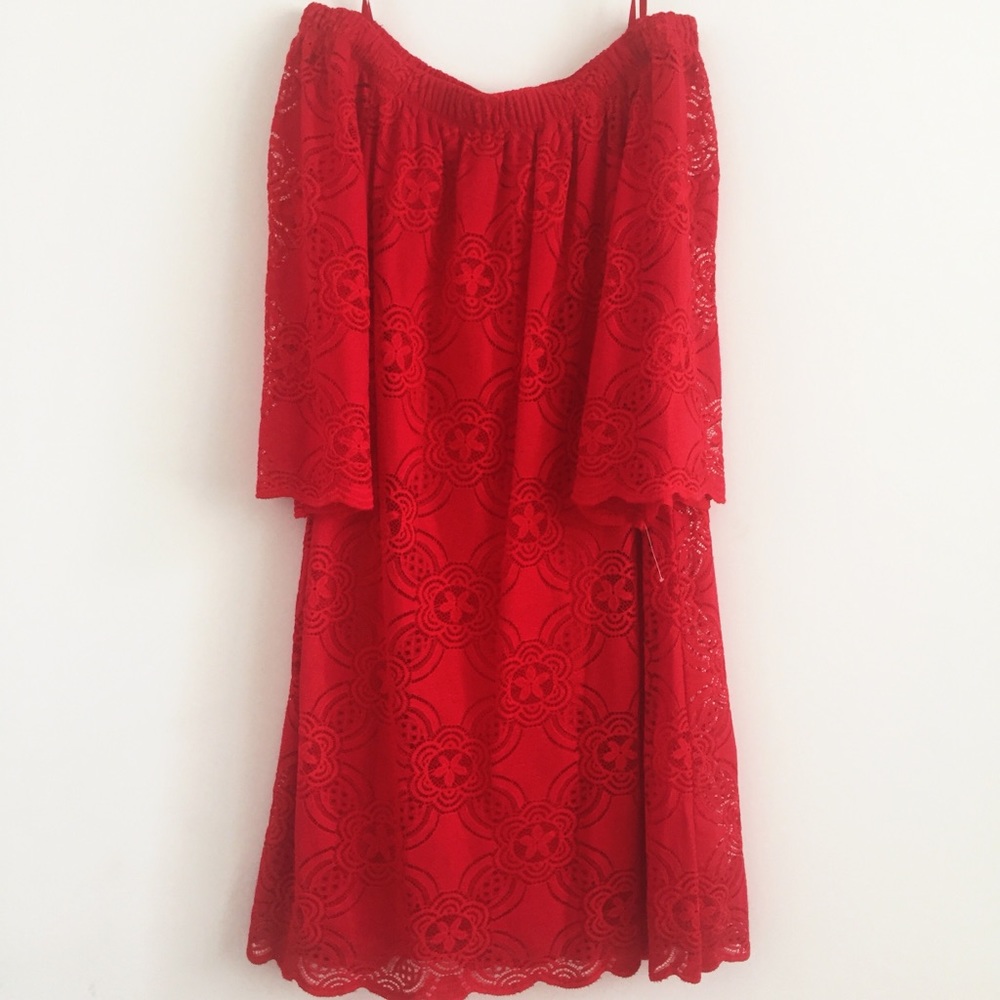 NWOT Off The Shoulder Lace Floral Patterned Dress